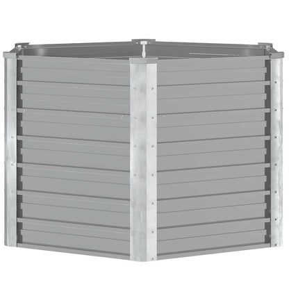 Garten-Hochbeet Verzinkter Stahl 129x129x77 cm Grau