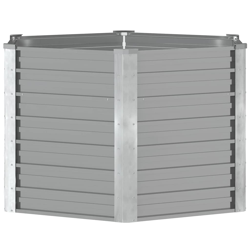 Garten-Hochbeet Verzinkter Stahl 129x129x77 cm Grau