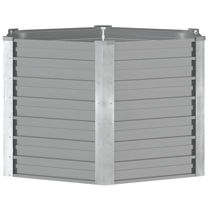 Garten-Hochbeet Verzinkter Stahl 129x129x77 cm Grau