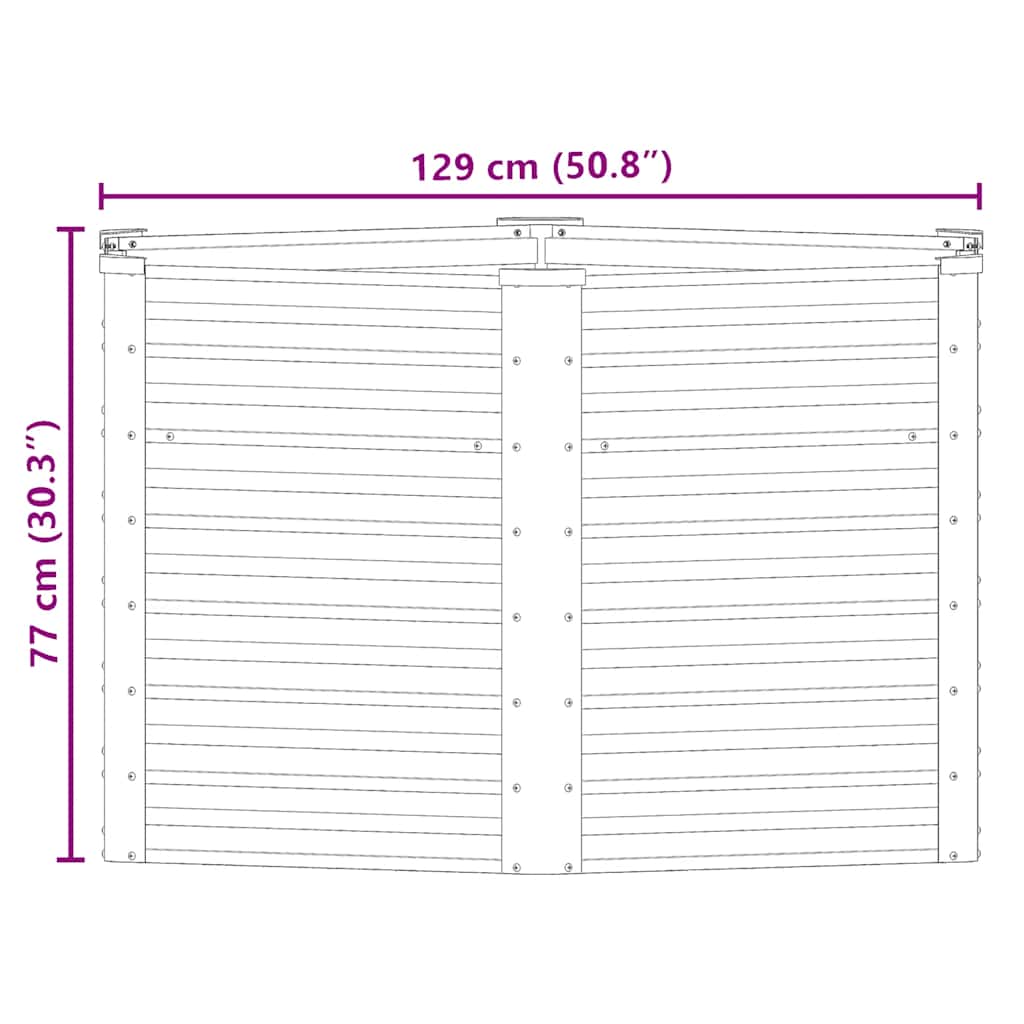 Garten-Hochbeet Verzinkter Stahl 129x129x77 cm Grau