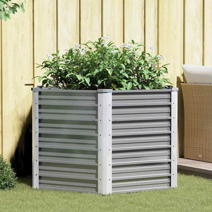 Garten-Hochbeet Verzinkter Stahl 129x129x77 cm Grau