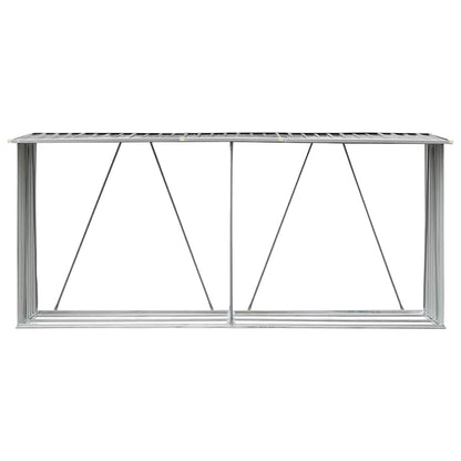 Brennholzlager aus verzinktem Stahl 330x84x152 cm Grau