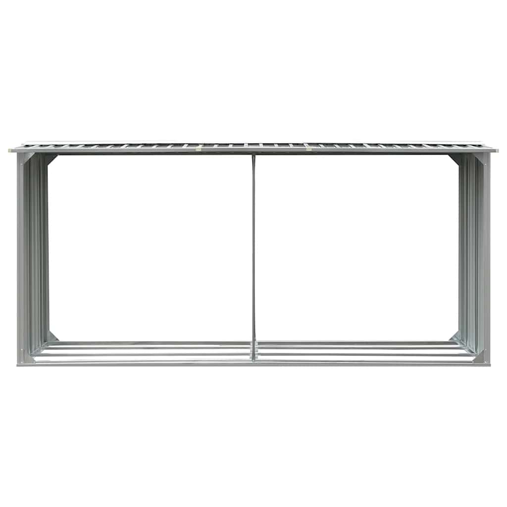 Brennholzlager aus verzinktem Stahl 330 x 92 x 153 cm Grau