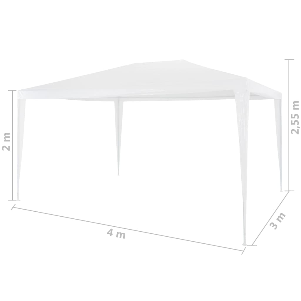 Tente de fête 3x4 m blanche