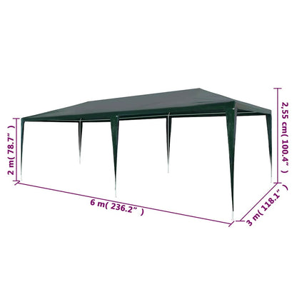 Partyzelt 3x6 m PE Grün