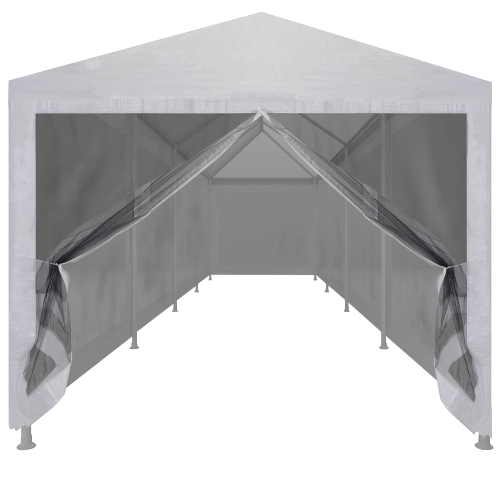 Partyzelt mit 10 Mesh-Seitenwänden 12 x 3 m