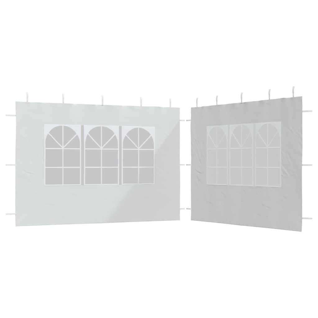 Party tent side walls 2 pieces with window PE white