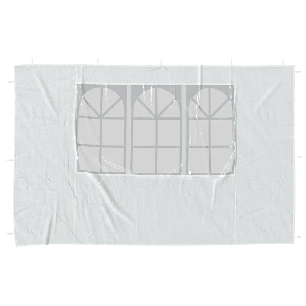 Party tent side walls 2 pieces with window PE white