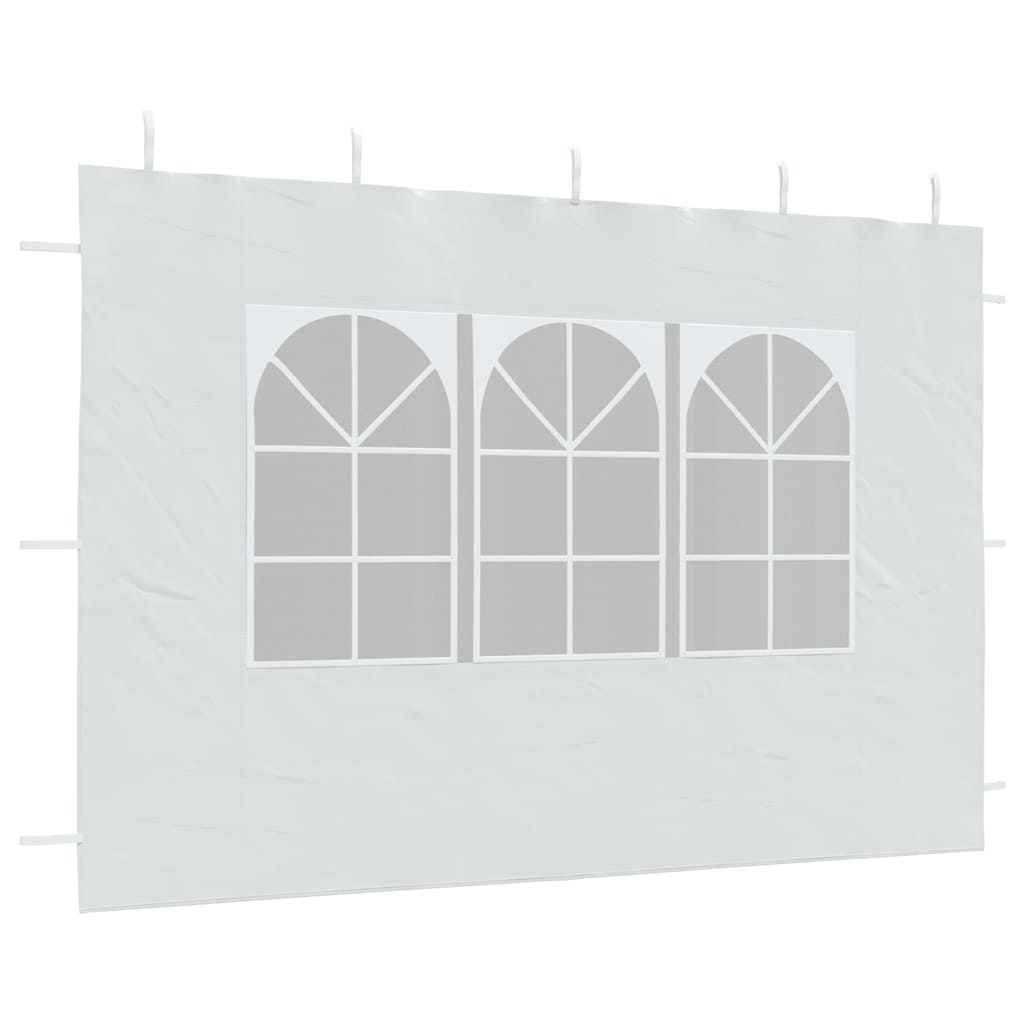 Party tent side walls 2 pieces with window PE white