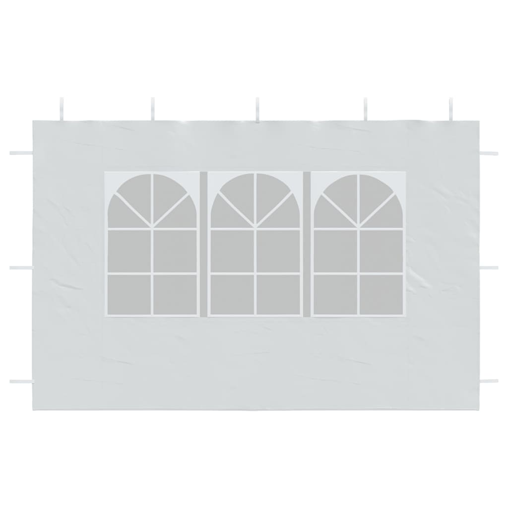 Party tent side walls 2 pieces with window PE white