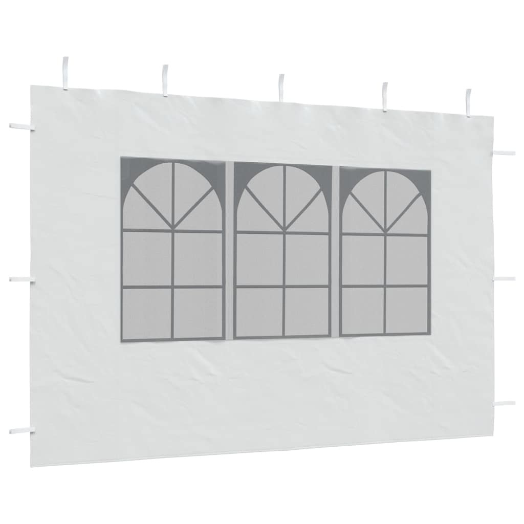 Party tent side walls 2 pieces with window PE white