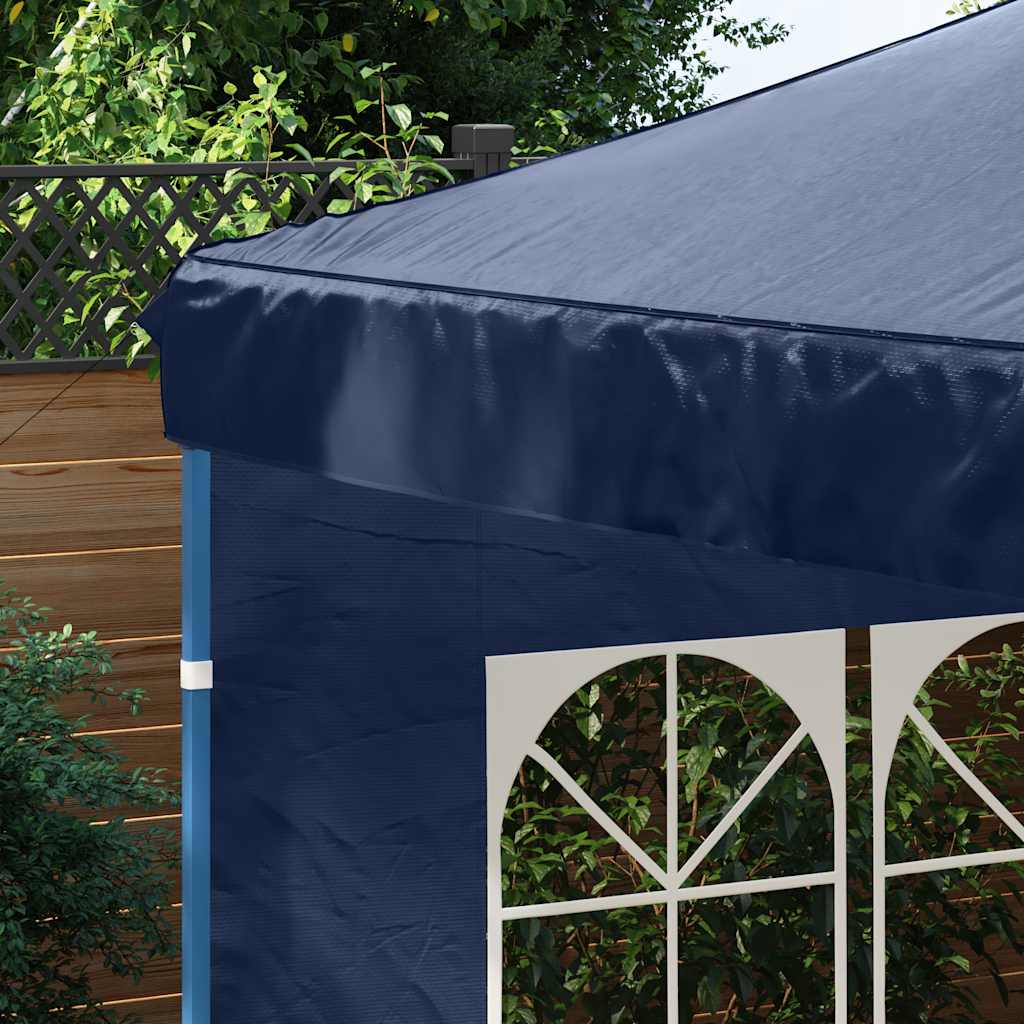 Party tent side walls 2 pieces with window PE blue