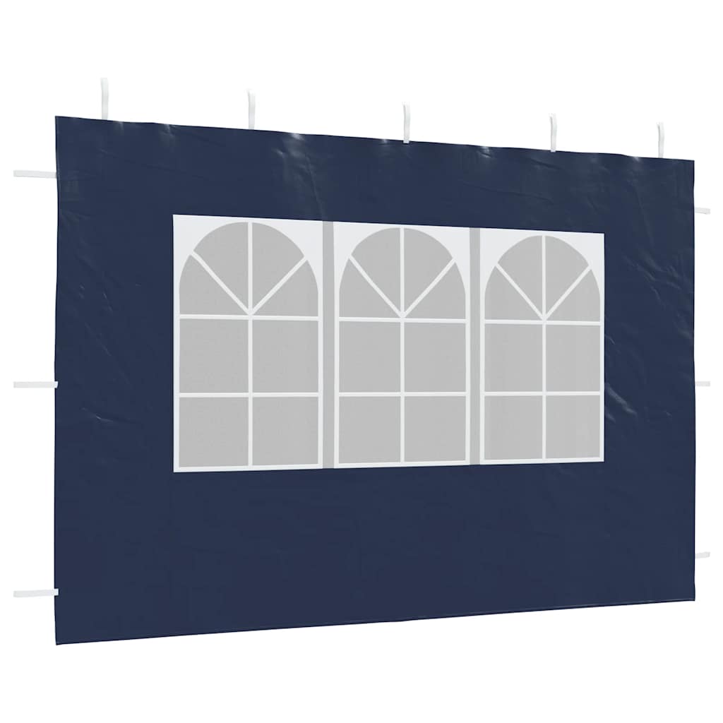 Party tent side walls 2 pieces with window PE blue