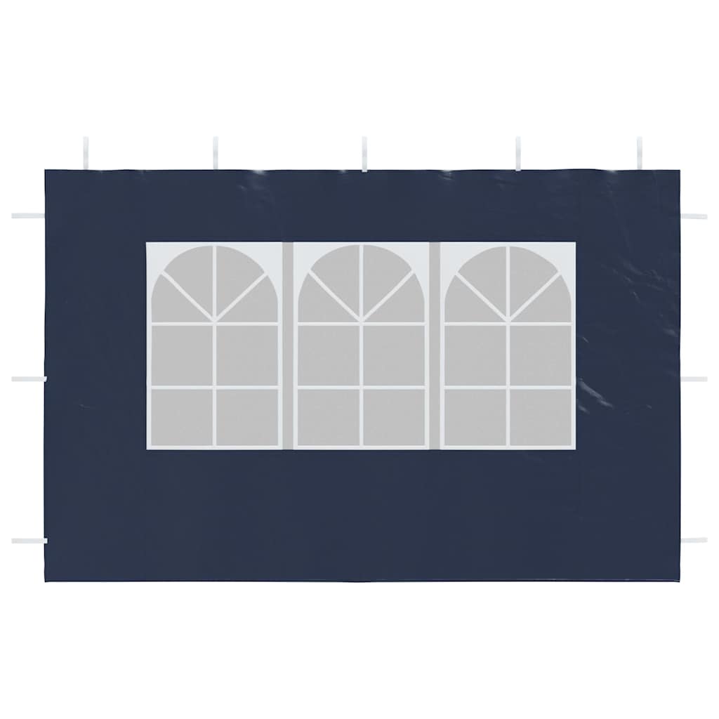 Party tent side walls 2 pieces with window PE blue