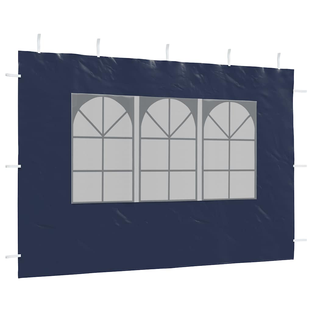 Party tent side walls 2 pieces with window PE blue