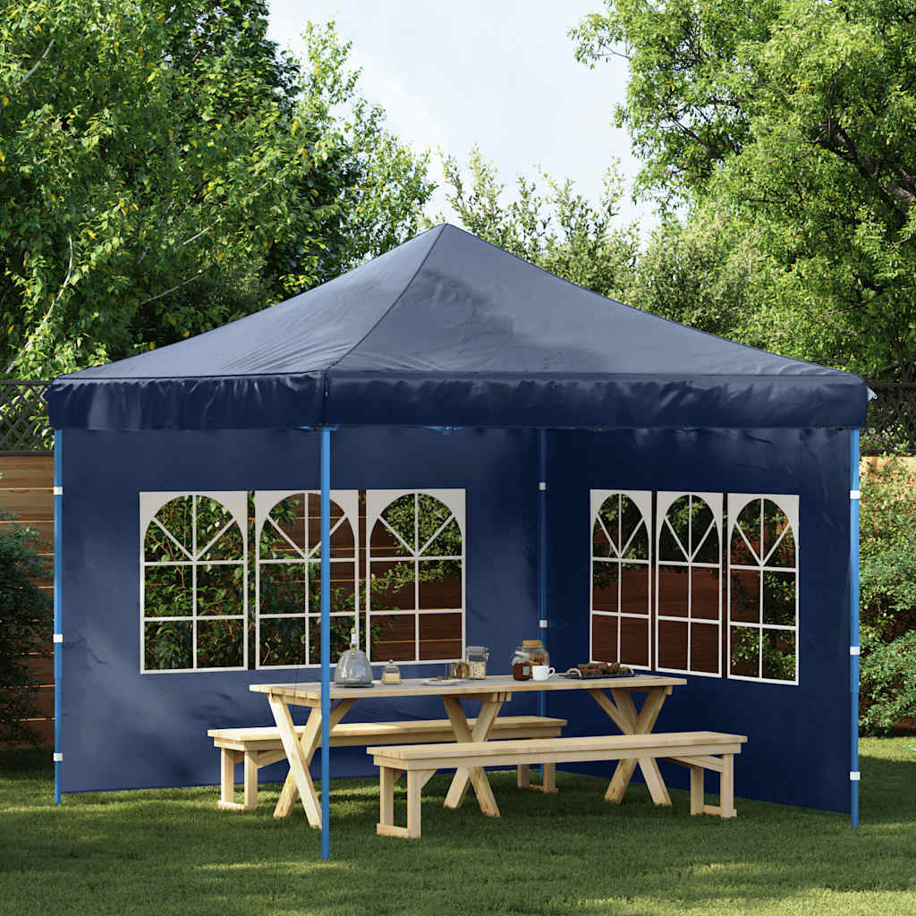 Party tent side walls 2 pieces with window PE blue