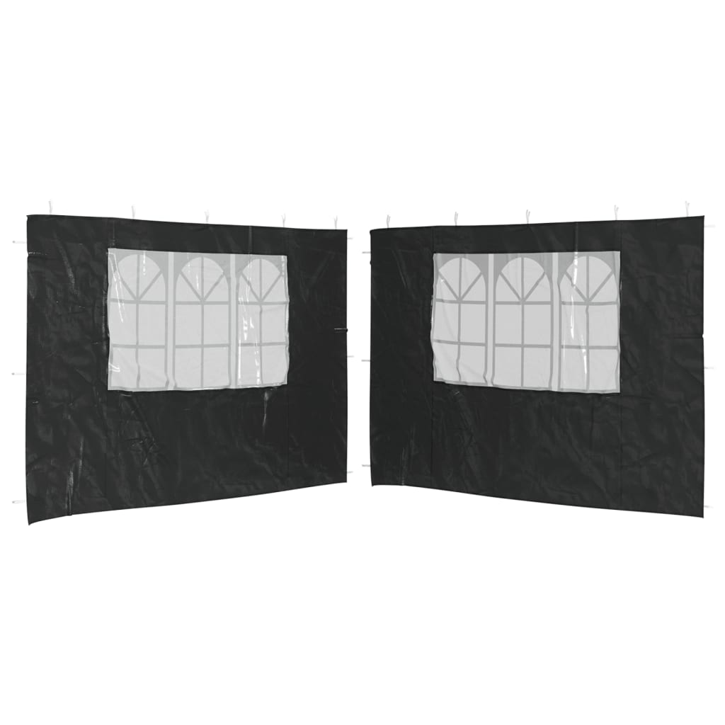 Party tent side walls 2 pieces with window PE anthracite