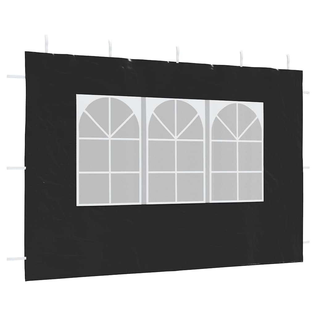 Party tent side walls 2 pieces with window PE anthracite