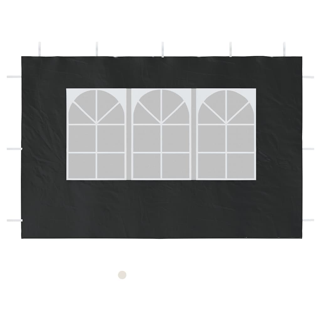 Party tent side walls 2 pieces with window PE anthracite