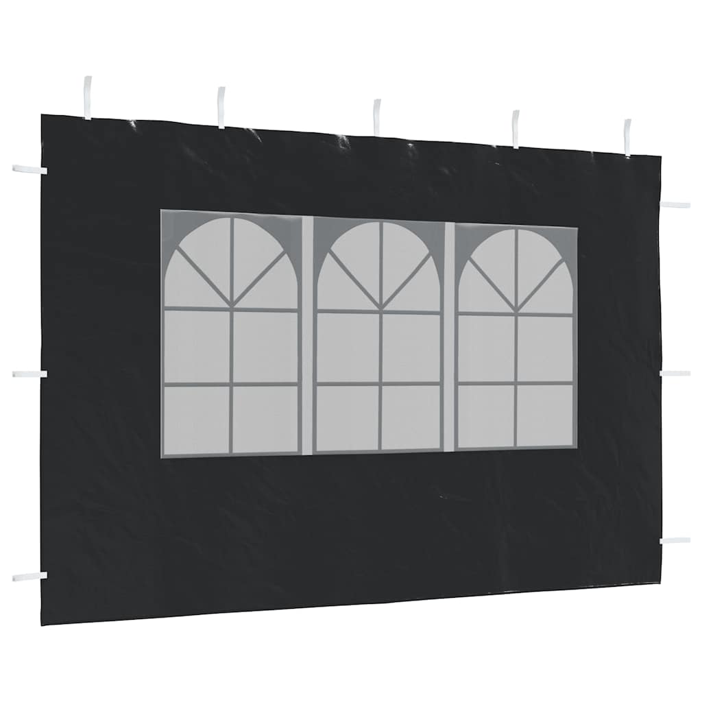 Party tent side walls 2 pieces with window PE anthracite