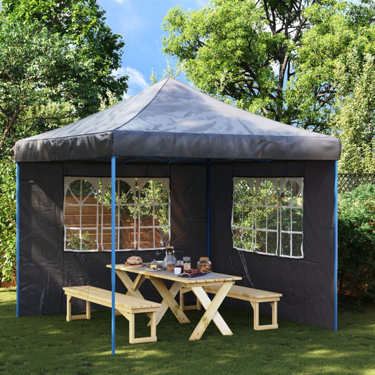 Party tent side walls 2 pieces with window PE anthracite