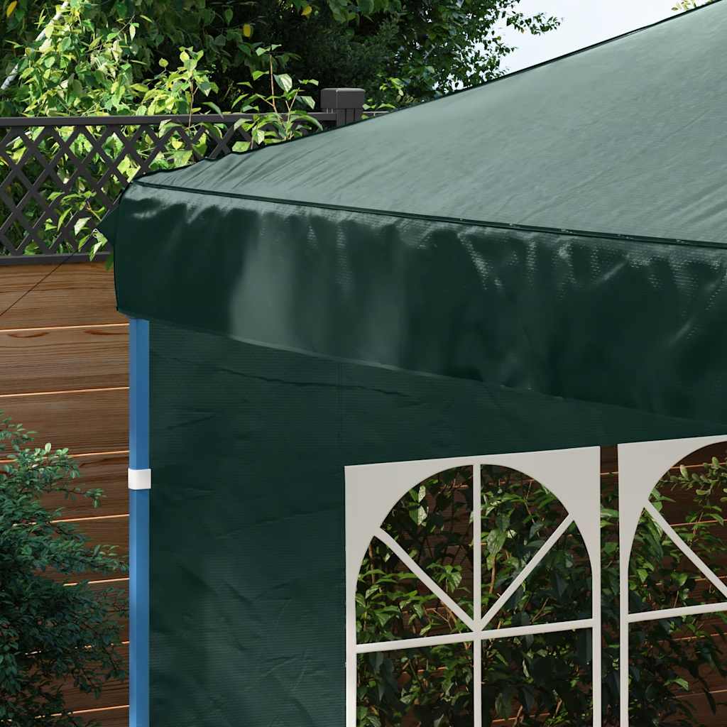 Party tent side walls 2 pieces with window PE green