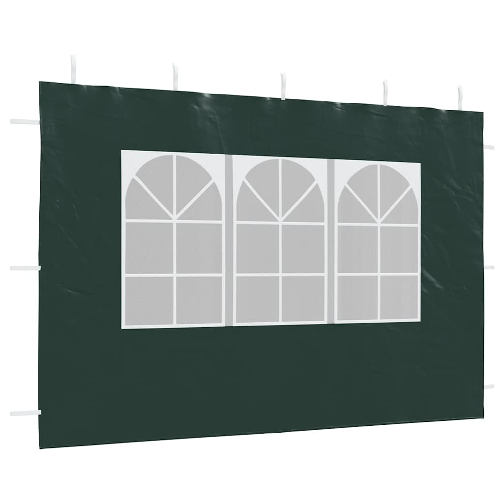 Party tent side walls 2 pieces with window PE green