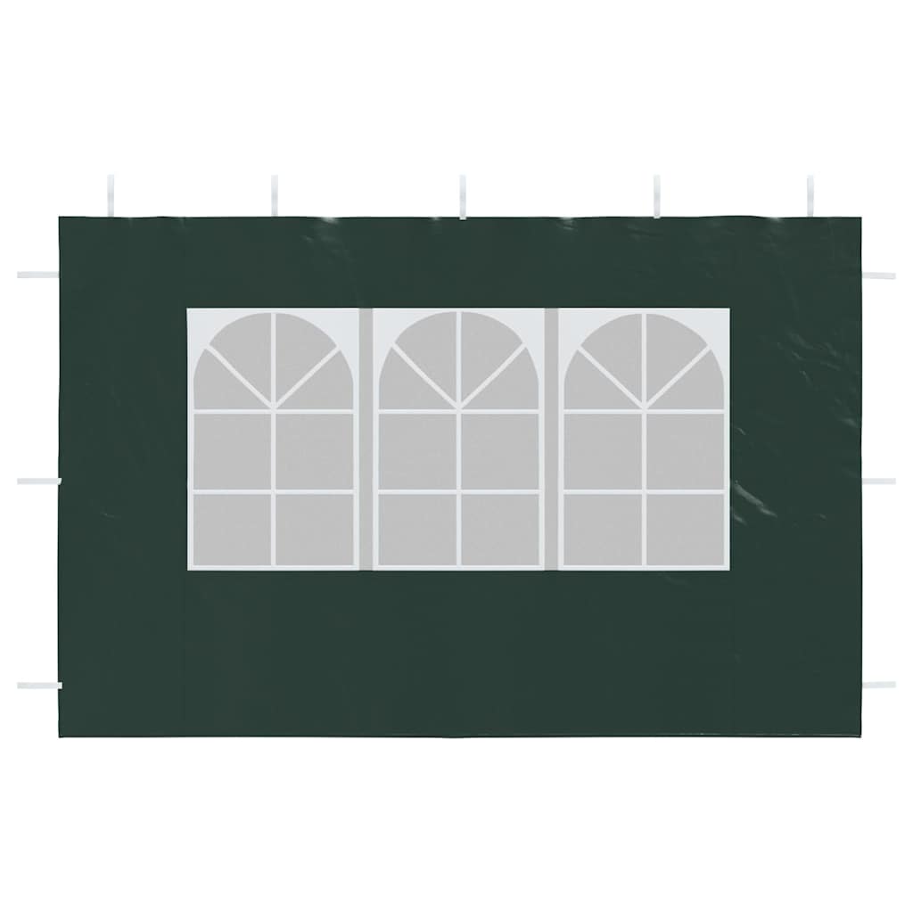 Party tent side walls 2 pieces with window PE green