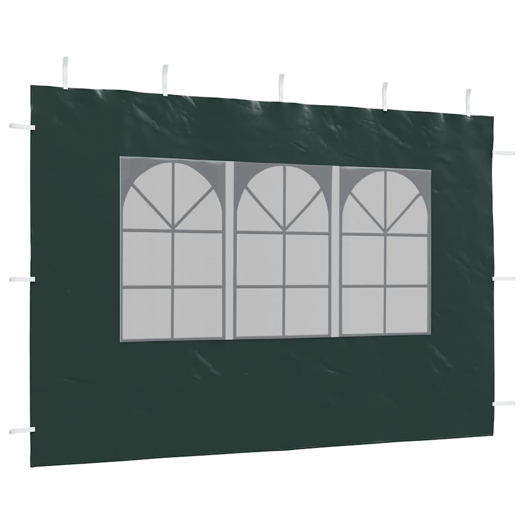 Party tent side walls 2 pieces with window PE green