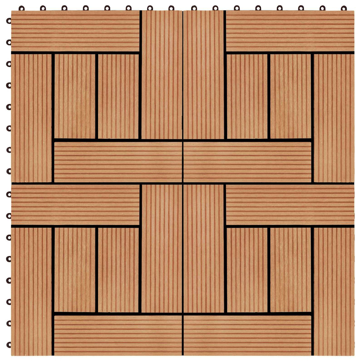 Terrassenfliese 11 stk. Teak 30 x 30 cm WPC