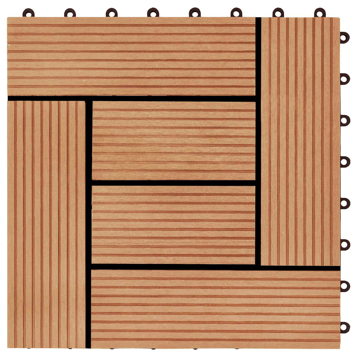 Terrassenfliese 11 stk. Teak 30 x 30 cm WPC