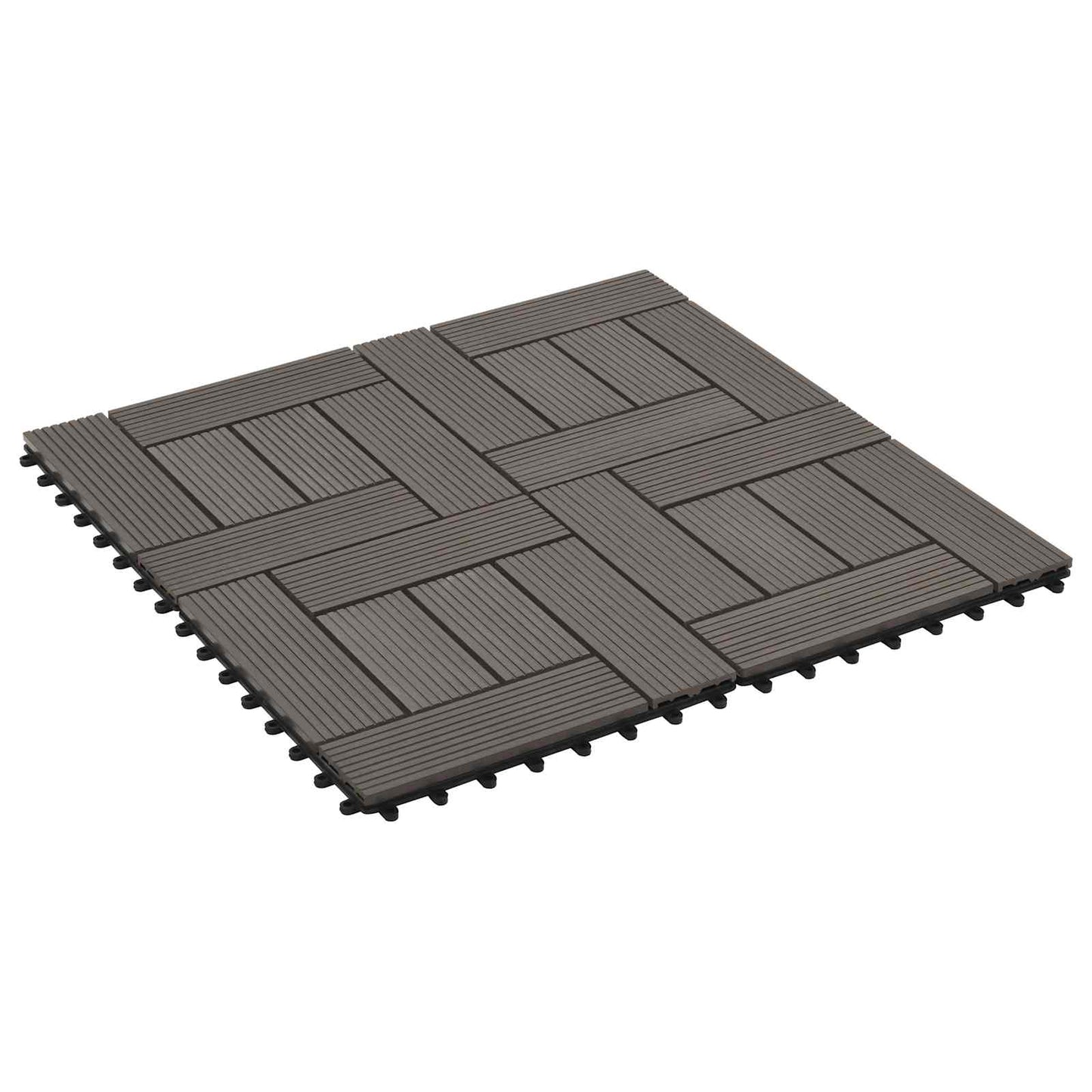 Terrassenfliese 11 stk. Dunkelbraun 30 x 30 cm WPC