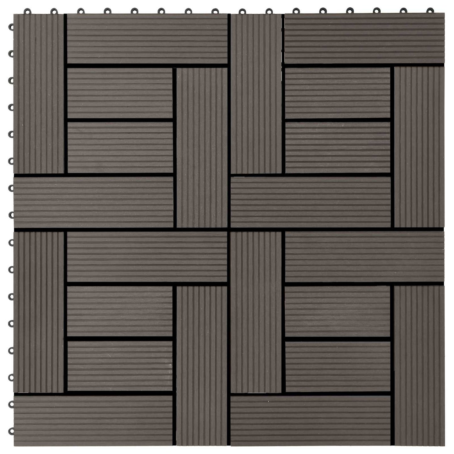 Terrassenfliese 11 stk. Dunkelbraun 30 x 30 cm WPC