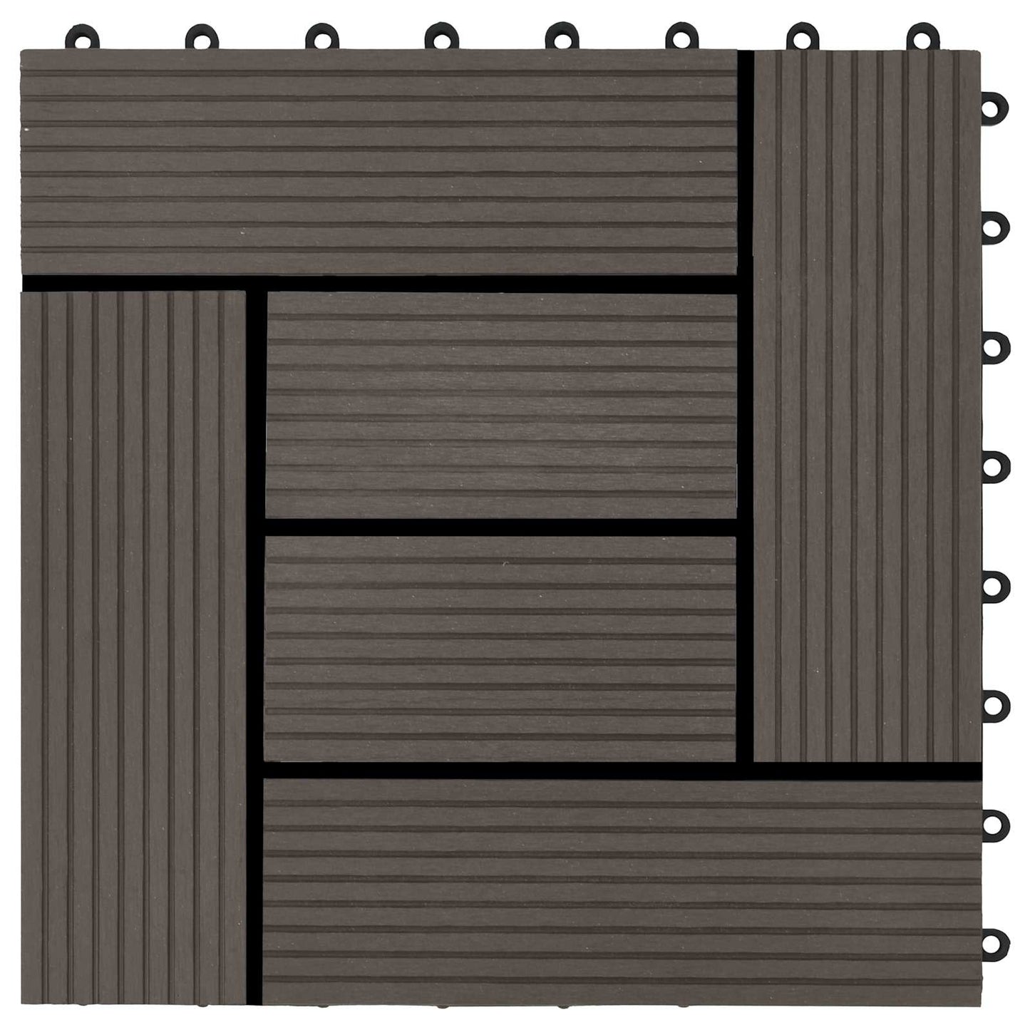 Terrassenfliese 11 stk. Dunkelbraun 30 x 30 cm WPC