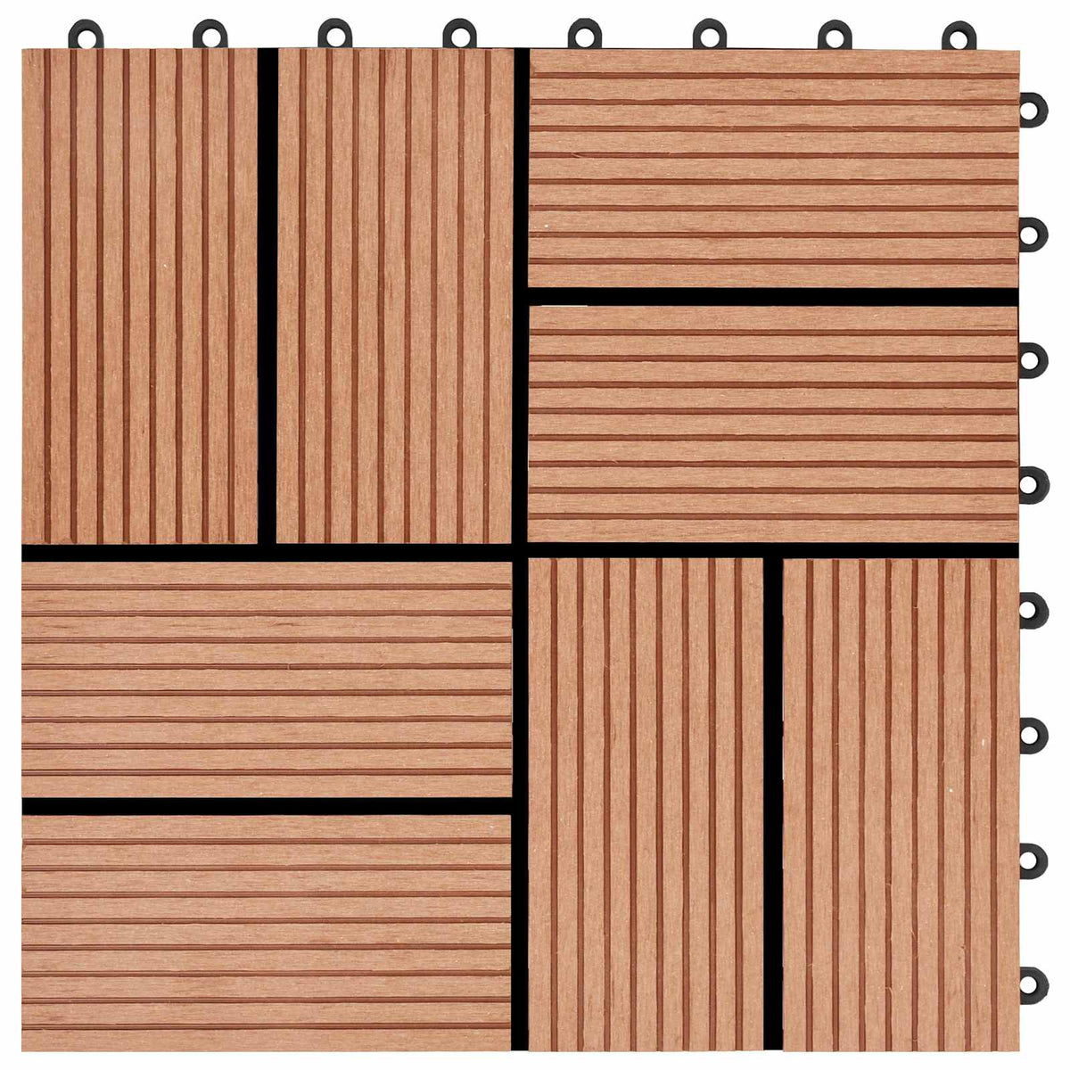 Terrassenfliese 11 stk. Teak 30 x 30 cm WPC