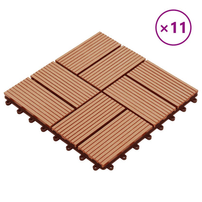 Terrassenfliese 11 stk. Teak 30 x 30 cm WPC