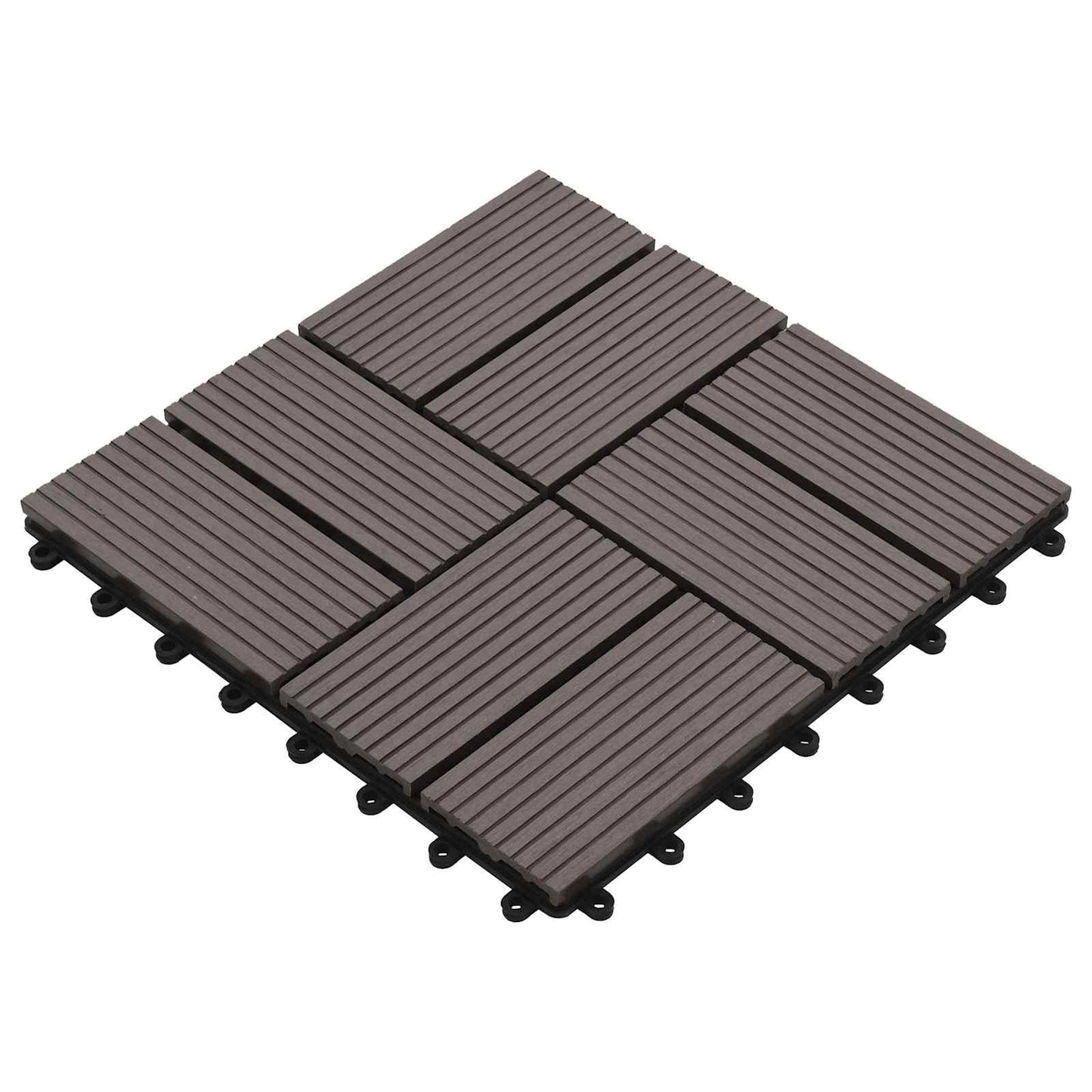 Terrassenfliese 11 stk. Dunkelbraun 30 x 30 cm WPC