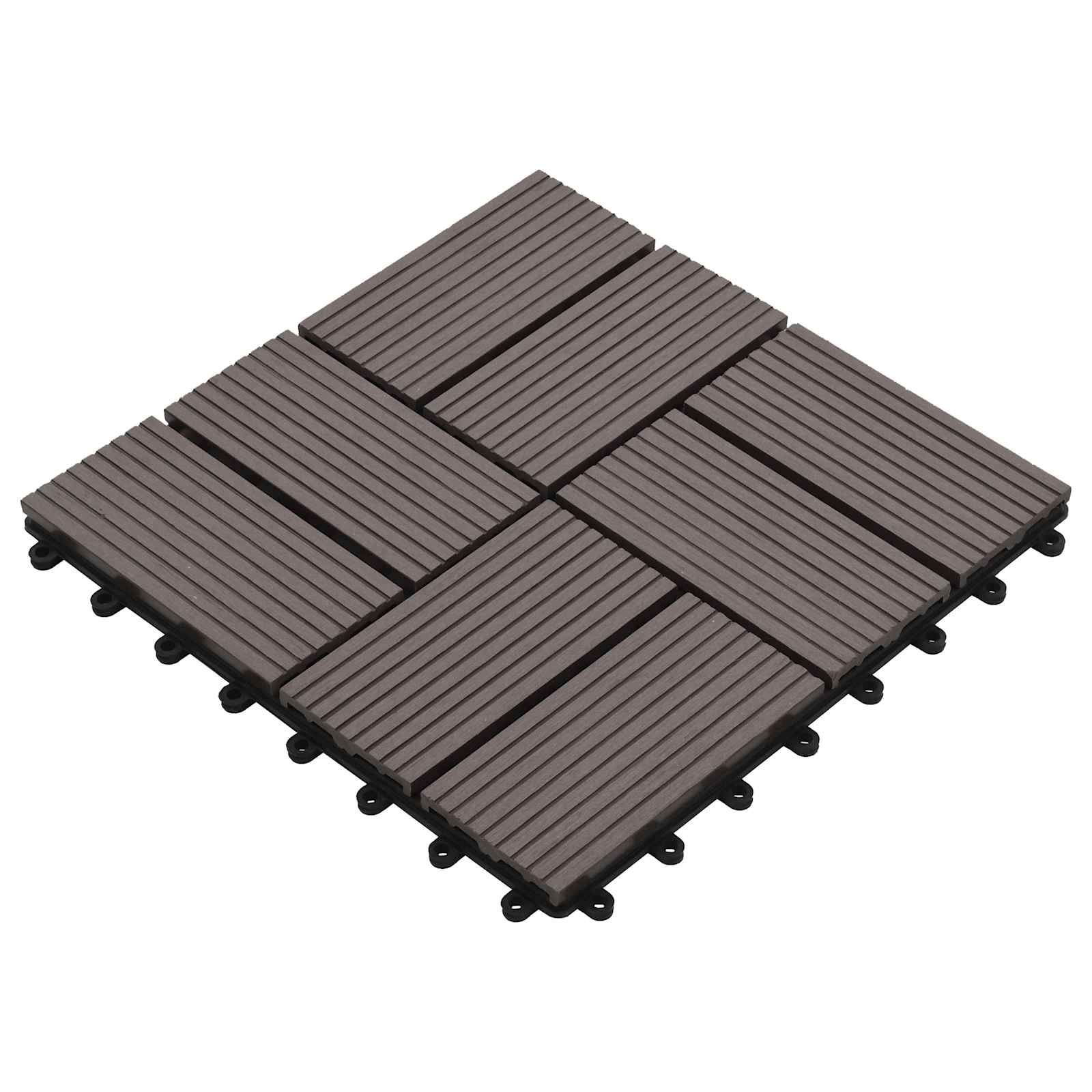 Terrassenfliese 11 stk. Dunkelbraun 30 x 30 cm WPC