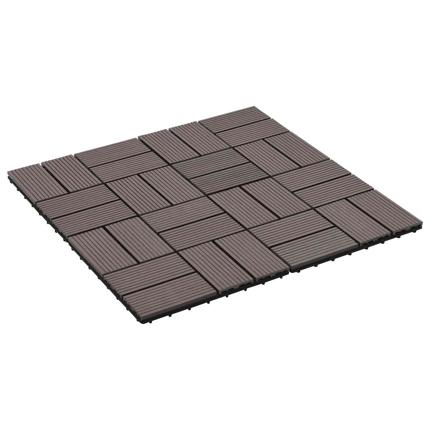 Terrassenfliese 11 stk. Dunkelbraun 30 x 30 cm WPC