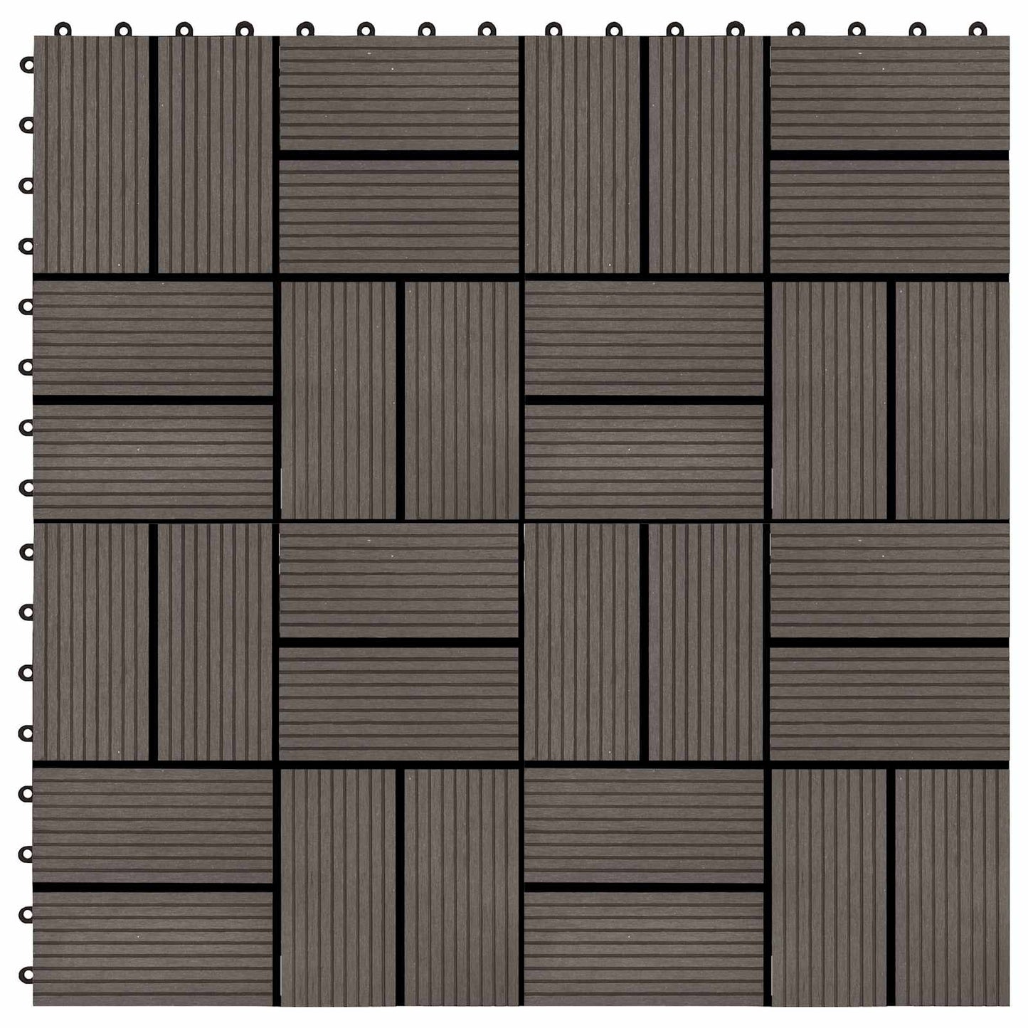 Terrassenfliese 11 stk. Dunkelbraun 30 x 30 cm WPC