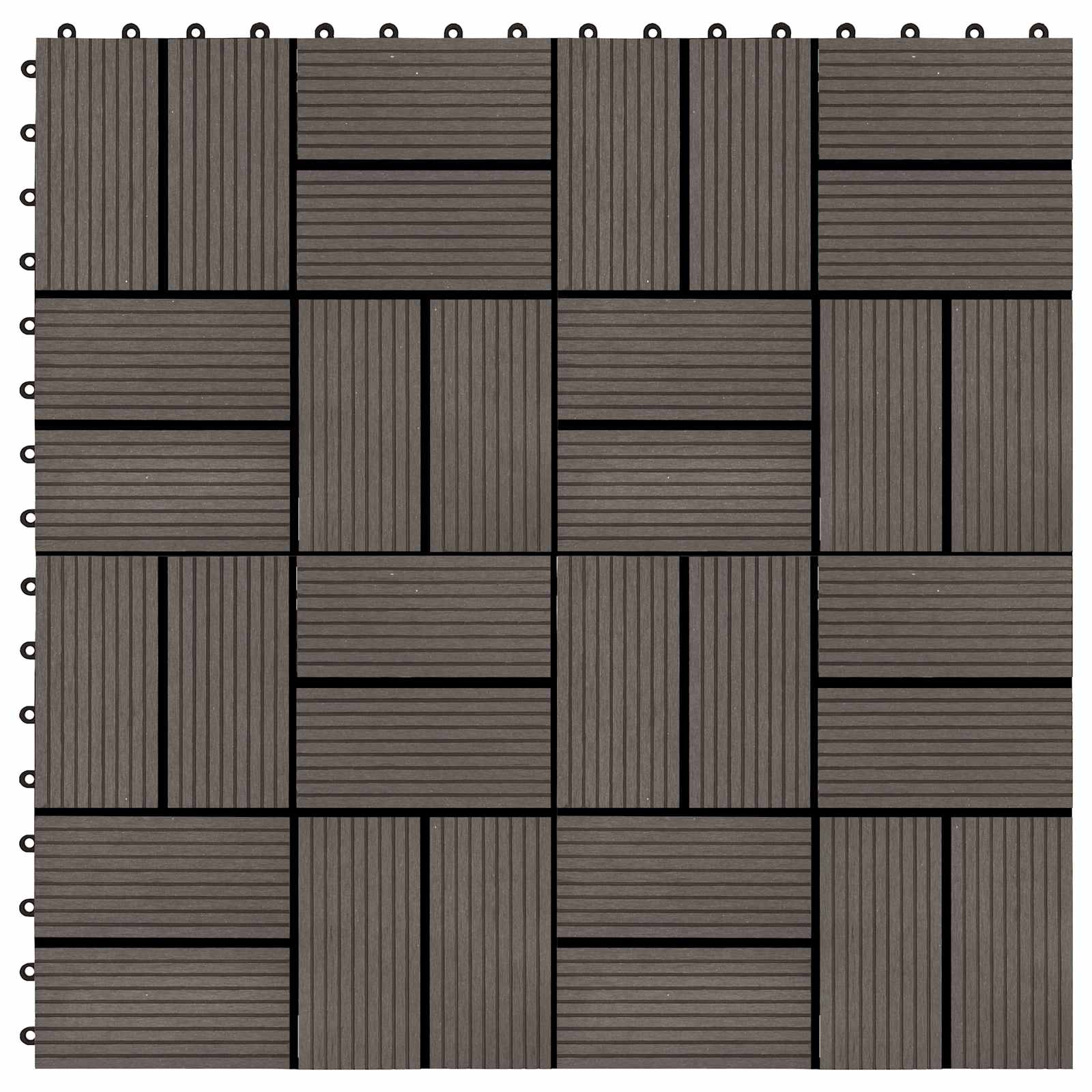 Terrassenfliese 11 stk. Dunkelbraun 30 x 30 cm WPC