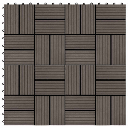 Terrassenfliese 11 stk. Dunkelbraun 30 x 30 cm WPC