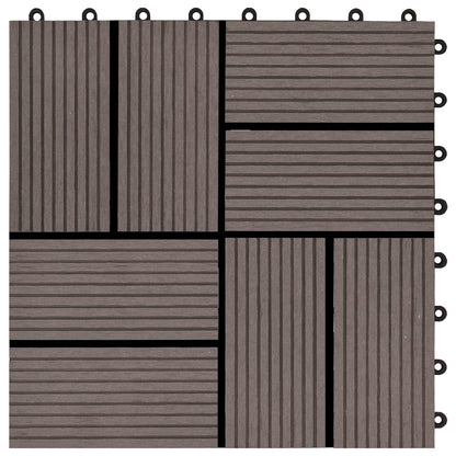 Terrassenfliese 11 stk. Dunkelbraun 30 x 30 cm WPC