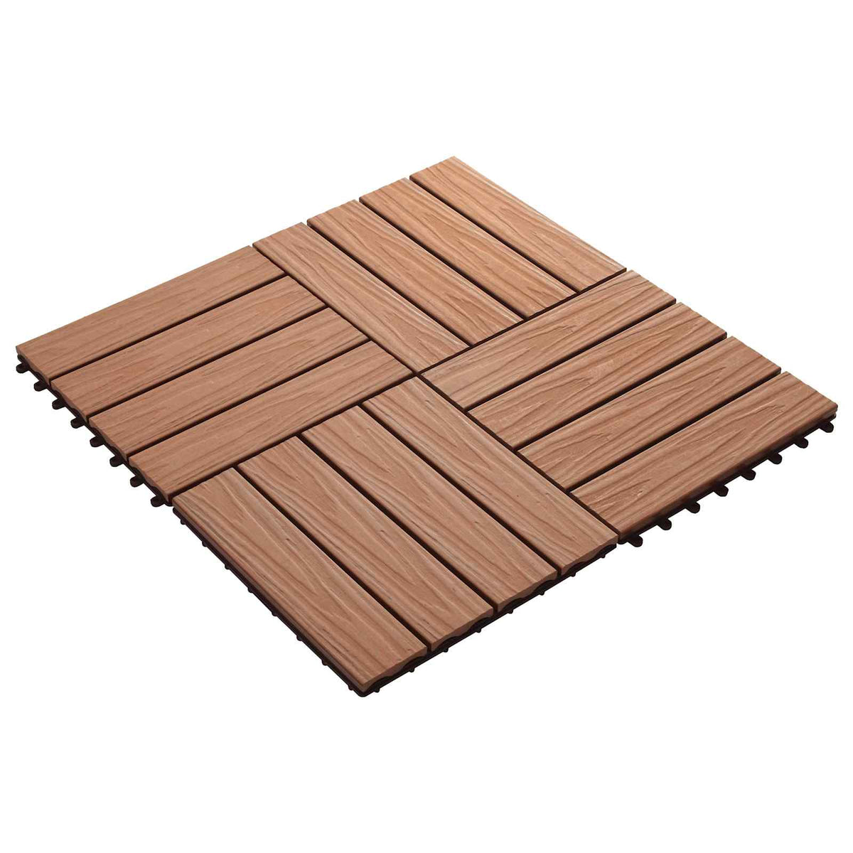 Terrassenfliese 3D-Design 11 Stk. Hellbraun 30 x 30 cm WPC