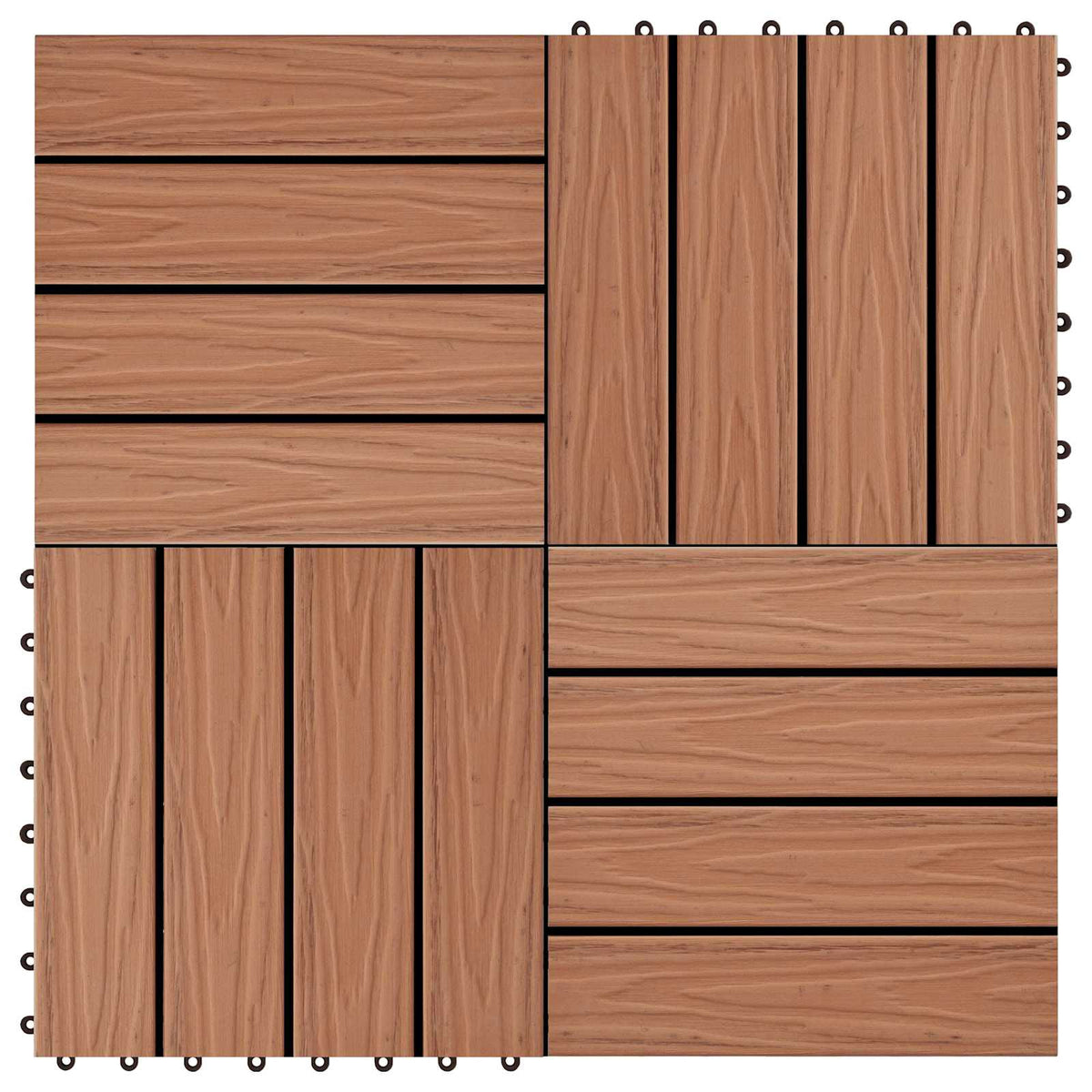 Terrassenfliese 3D-Design 11 Stk. Hellbraun 30 x 30 cm WPC