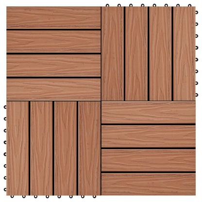 Terrassenfliese 3D-Design 11 Stk. Hellbraun 30 x 30 cm WPC