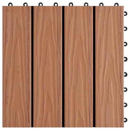 Terrassenfliese 3D-Design 11 Stk. Hellbraun 30 x 30 cm WPC