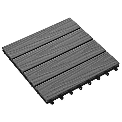 Terrassenfliese 3D-Design 11 Stk. Grau 30 x 30 cm WPC