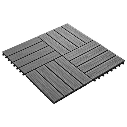 Terrassenfliese 3D-Design 11 Stk. Grau 30 x 30 cm WPC