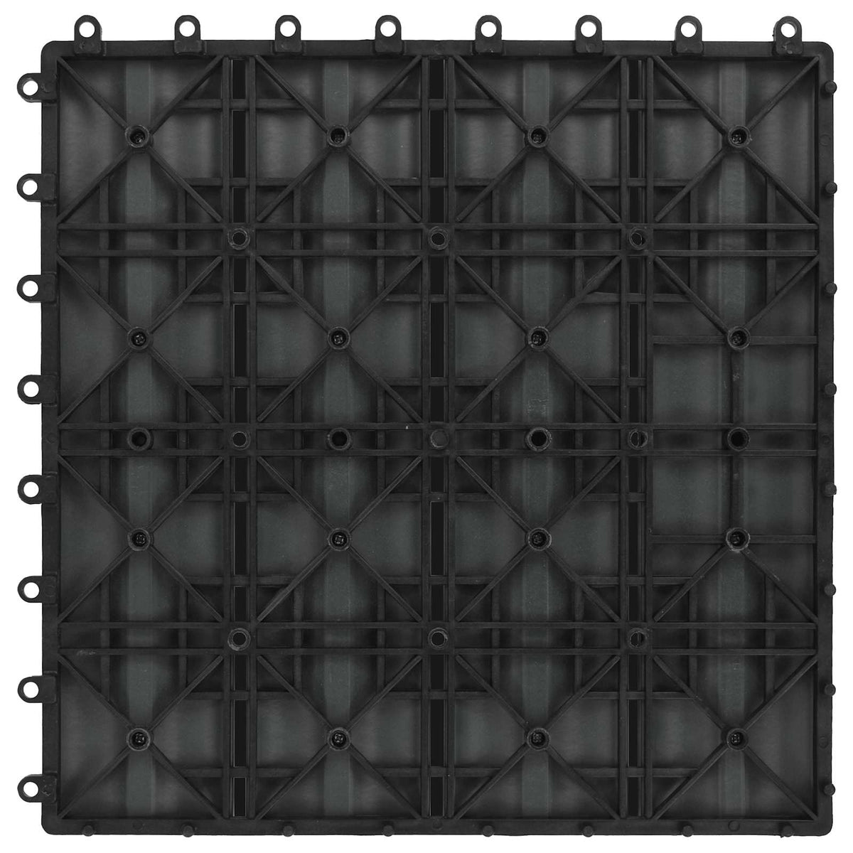 Terrassenfliese 3D-Design 11 Stk. Schwarz 30 x 30 cm WPC